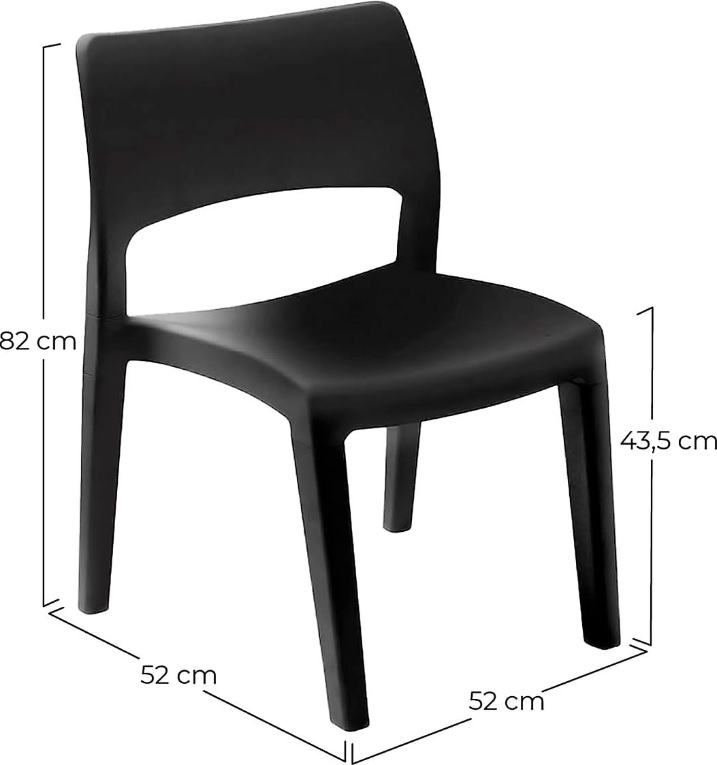 Progarden Plastová stohovatelná židle KLIK KLAK 52 x 52 x 72 cm antracit